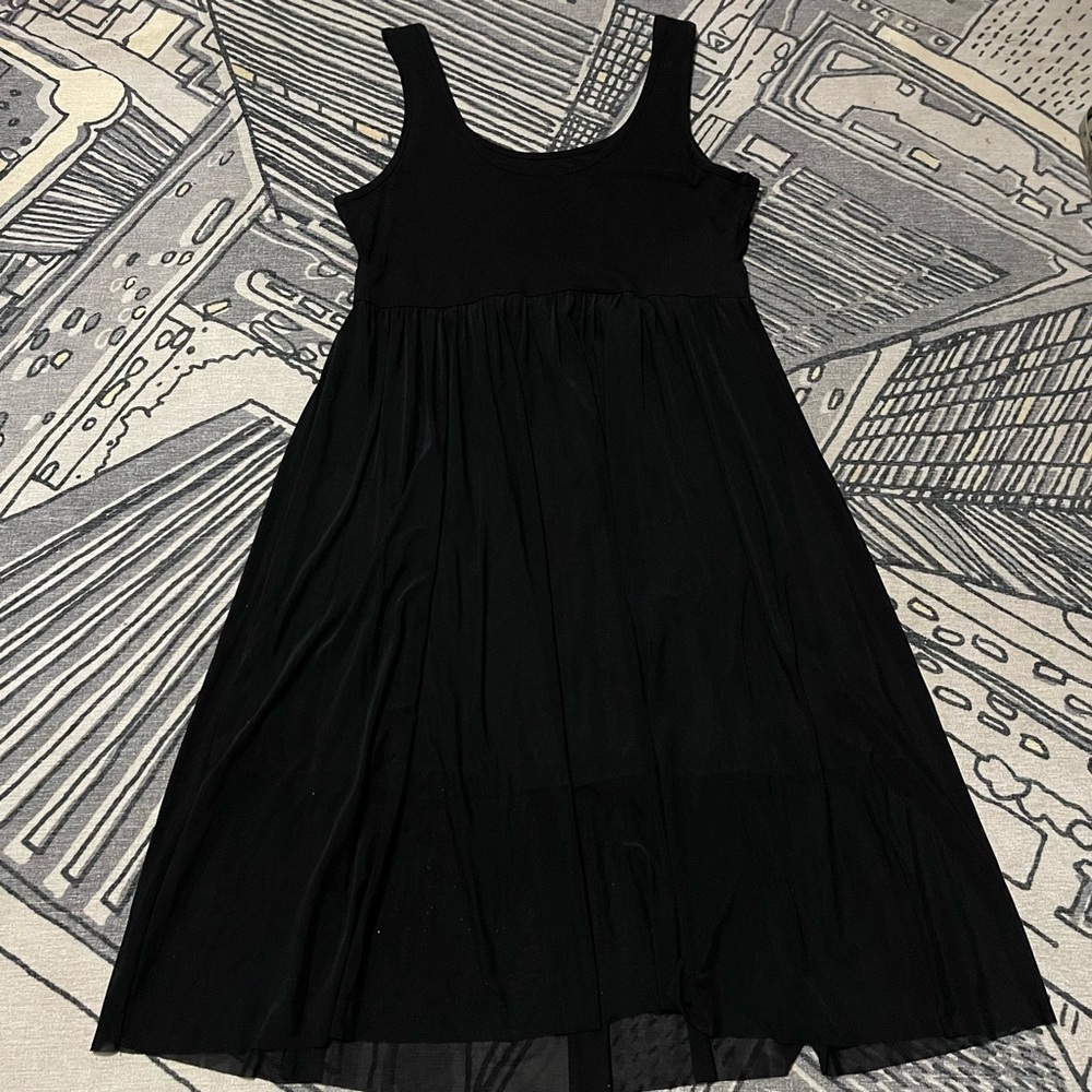Torrid Black Maxi Tank Dress with Gauze Skirt